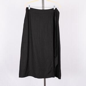 LOFT Classic Linen Blend Tie Waist Wrap Skirt Size 0 Minimalist Casual Modest